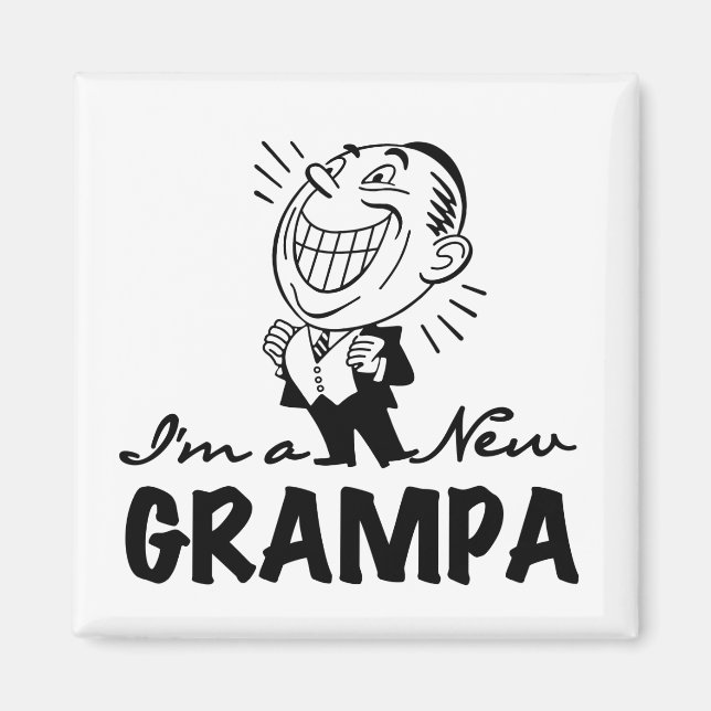 Smiling New Grampa T-shirts and Gifts Magnet (Front)