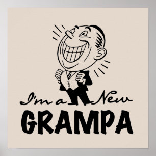 Smiling New Grampa T-shirts and Gifts Poster