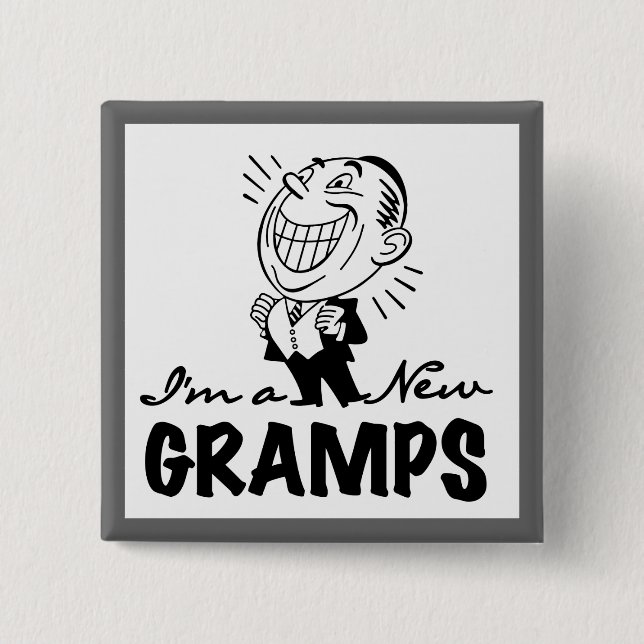 Smiling New Gramps T-shirts and Gifts 15 Cm Square Badge (Front)