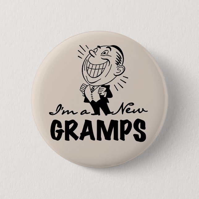Smiling New Gramps T-shirts and Gifts 6 Cm Round Badge (Front)