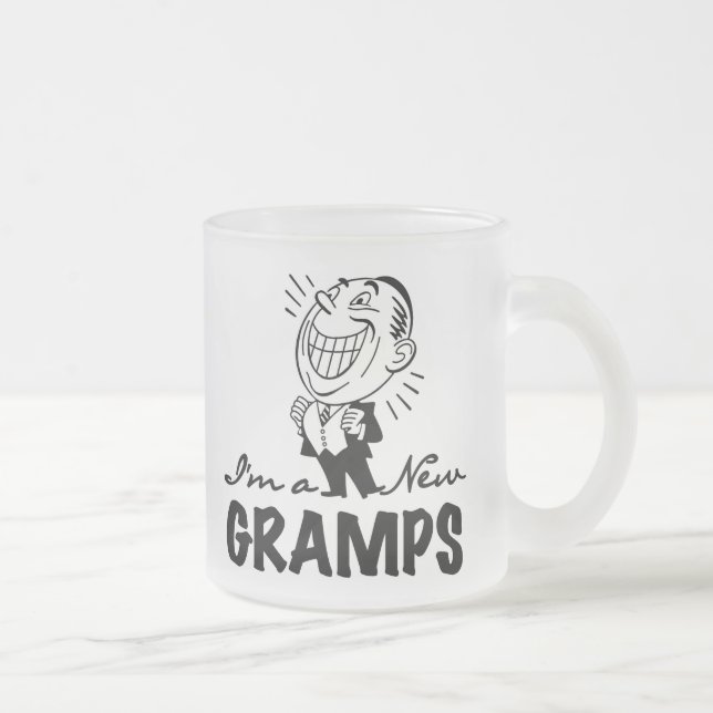 Smiling New Gramps T-shirts and Gifts Frosted Glass Coffee Mug (Right)