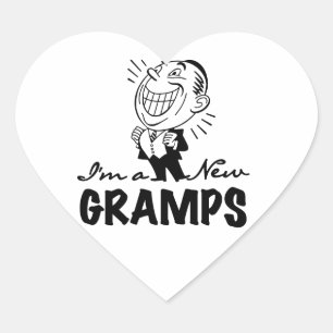 Smiling New Gramps T-shirts and Gifts Heart Sticker