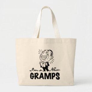 Smiling New Gramps T-shirts and Gifts Large Tote Bag