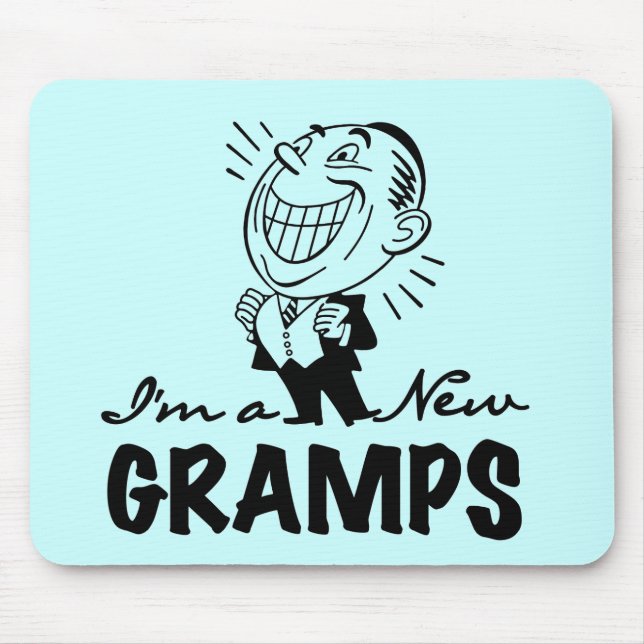 Smiling New Gramps T-shirts and Gifts Mouse Mat (Front)