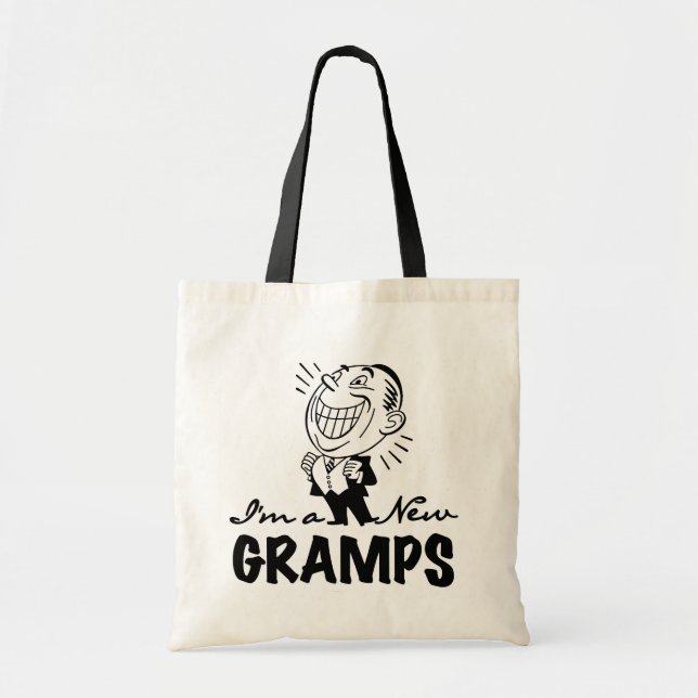 Smiling New Gramps T-shirts and Gifts Tote Bag (Front)