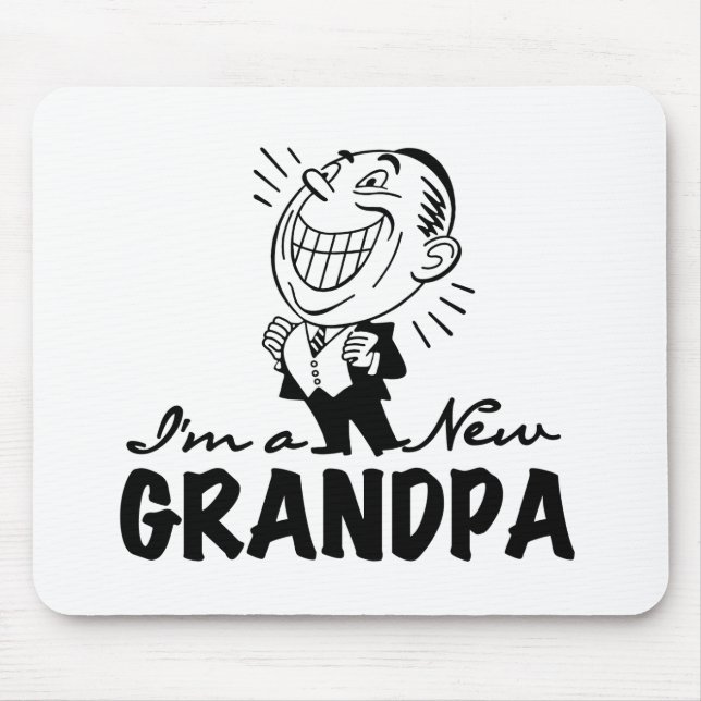 Smiling New Grampy T-shirts and Gifts Mouse Mat (Front)