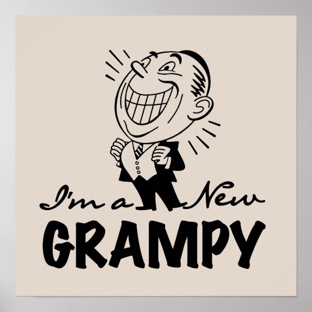 Smiling New Grampy T-shirts and Gifts Poster (Front)