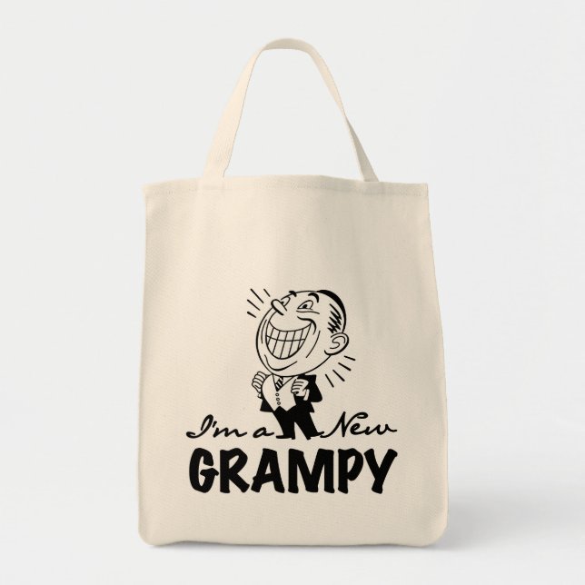 Smiling New Grampy T-shirts and Gifts Tote Bag (Front)
