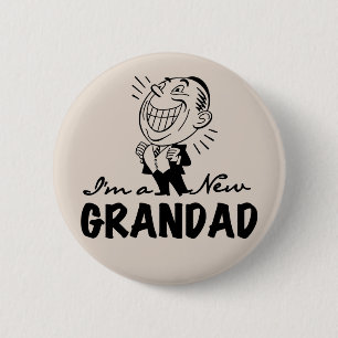 Smiling New Grandad T-shirts and Gifts 6 Cm Round Badge