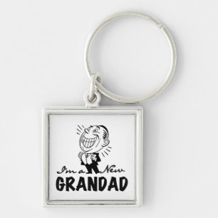 Smiling New Grandad T-shirts and Gifts Key Ring