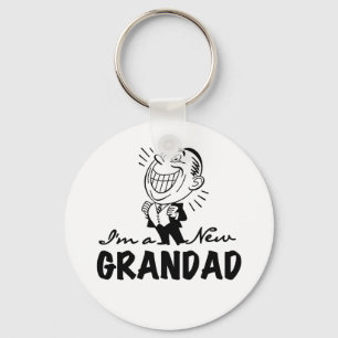 Smiling New Grandad T-shirts and Gifts Key Ring