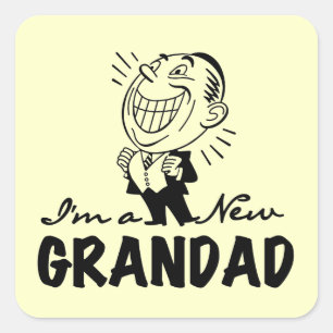 Smiling New Grandad T-shirts and Gifts Square Sticker