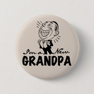 Smiling New Grandpa T-shirts and Gifts 6 Cm Round Badge