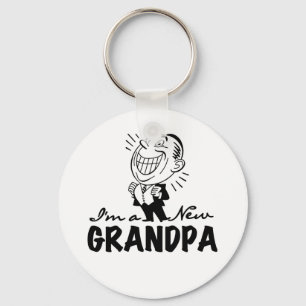 Smiling New Grandpa T-shirts and Gifts Key Ring