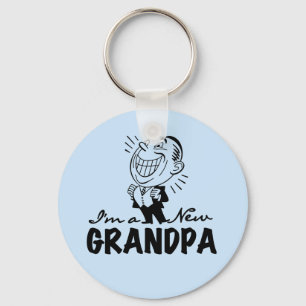 Smiling New Grandpa T-shirts and Gifts Key Ring