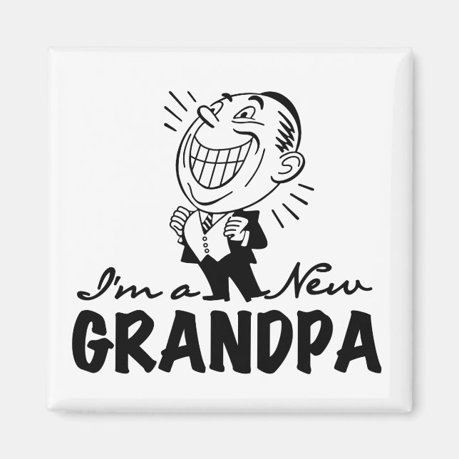 Smiling New Grandpa T-shirts and Gifts Magnet (Front)