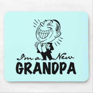 Smiling New Grandpa T-shirts and Gifts Mouse Mat