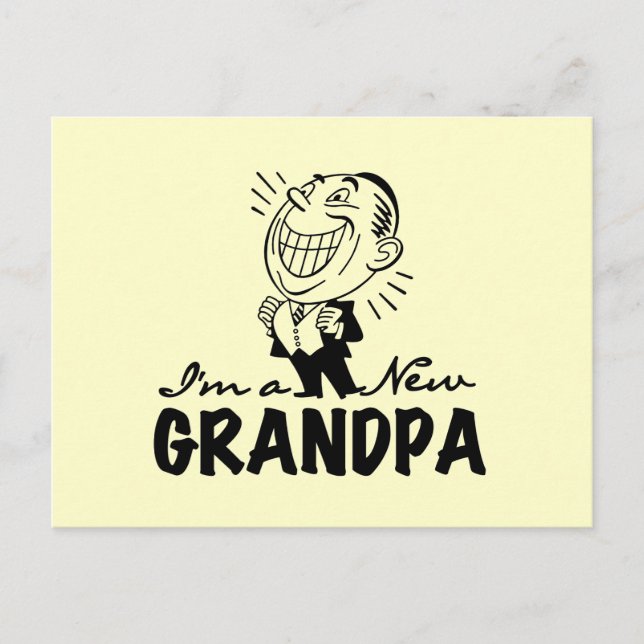 Smiling New Grandpa T-shirts and Gifts Postcard (Front)