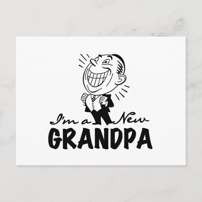 Smiling New Grandpa T-shirts and Gifts Postcard (Front)