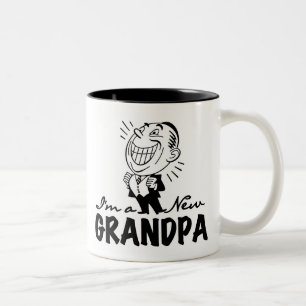 Smiling New Grandpa T-shirts and Gifts Two-Tone Coffee Mug