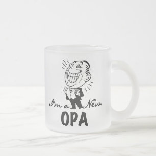 Smiling New Opa T-shirts and Gifts Frosted Glass Coffee Mug