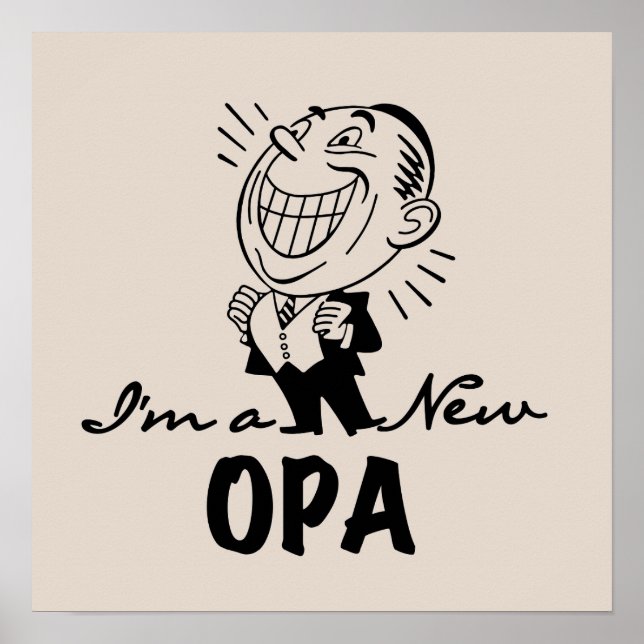 Smiling New Opa T-shirts and Gifts Poster (Front)