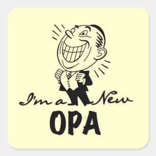 Smiling New Opa T-shirts and Gifts Square Sticker
