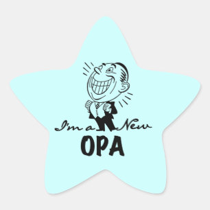Smiling New Opa T-shirts and Gifts Star Sticker