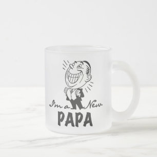 Smiling New Papa T-shirts and Gifts Frosted Glass Coffee Mug