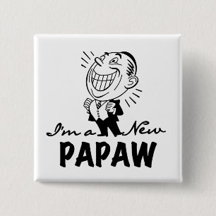 Smiling New Papaw Tshirts and Gifts 15 Cm Square Badge