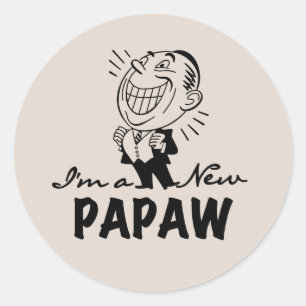 Smiling New Papaw Tshirts and Gifts Classic Round Sticker