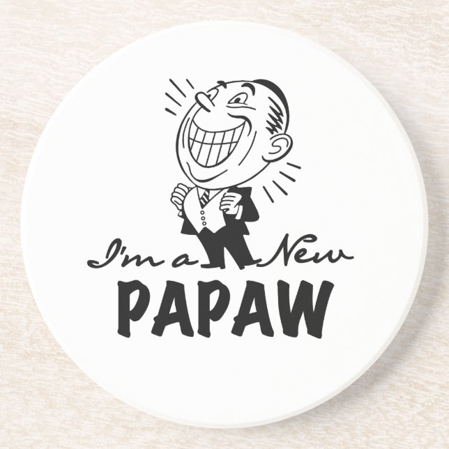 Smiling New Papaw Tshirts and Gifts Coaster (Front)