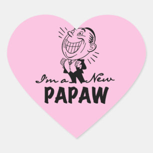 Smiling New Papaw Tshirts and Gifts Heart Sticker