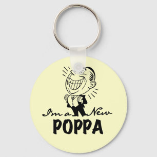 Smiling New Poppa T-shirts and Gifts Key Ring