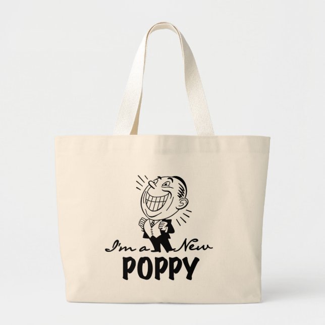Smiling New Poppy T-shirts and Gifts Large Tote Bag (Front)