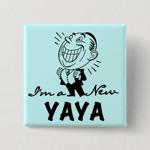 Smiling New Yaya Tshirts and Gifts 15 Cm Square Badge