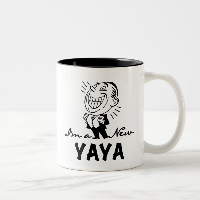 Smiling New Yaya Tshirts and Gifts Two-Tone Coffee Mug (Right)