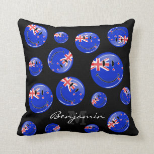 Smiling New Zealand Flag Cushion