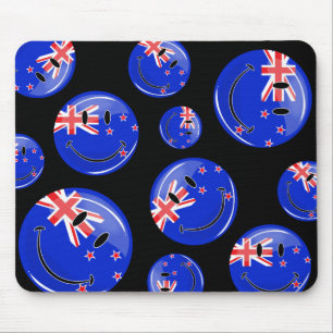 Smiling New Zealand Flag Mouse Mat