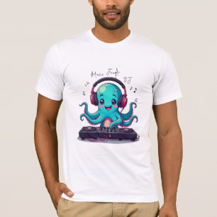 Smiling Octopus DJ, Happy Music Jungle T-Shirt