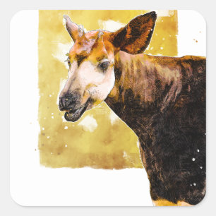 Smiling Okapi Valentine's Day Envelope Sticker