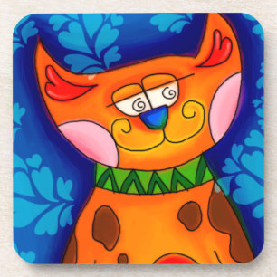 Smiling Orange Tabby Cat Coaster