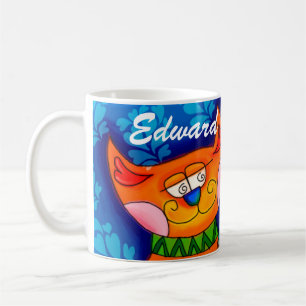 Smiling Orange Tabby Cat Coffee Mug