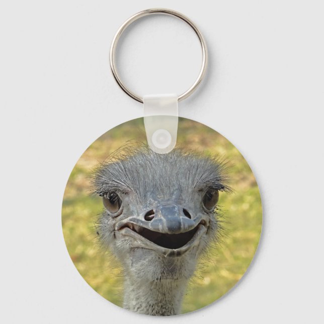 Smiling Ostrich Keychain (Front)