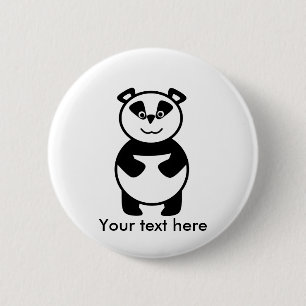 Smiling panda bear 6 cm round badge