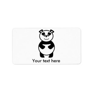 Smiling panda bear label