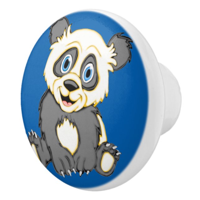 Smiling Panda Ceramic Knob (Right)