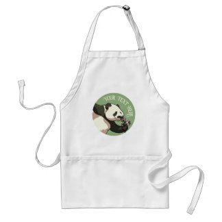 Smiling Panda & Cherry Blossom Design Custom Text Standard Apron