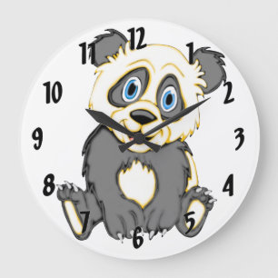 Smiling Panda Large Clock
