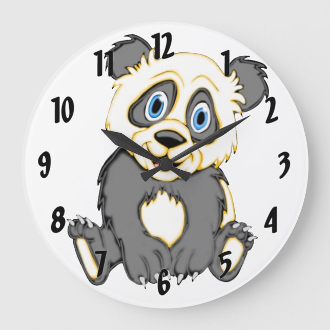 Smiling Panda Large Clock (Front)